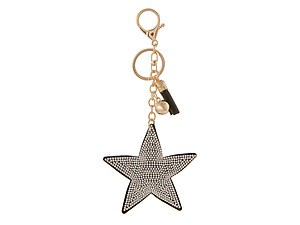 Star Faux Suede Tassel Stuffed Pillow Key Chain Handbag Charm