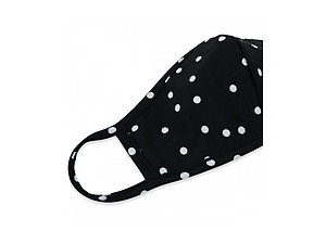 Black Reusable Polka Dot T-Shirt Cloth Face Mask with Seam