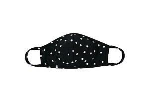 Black Reusable Polka Dot T-Shirt Cloth Face Mask with Seam