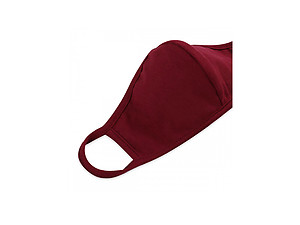 Burgundy Reusable Solid Color T-Shirt Cloth Face Mask with Seam