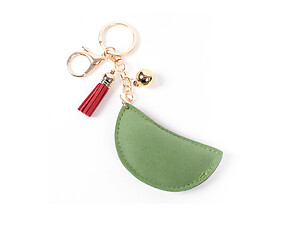 Watermelon Slice Faux Suede Tassel Stuffed Pillow Key Chain Handbag Charm