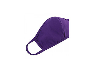 Purple Reusable Solid Color T-Shirt Cloth Face Mask with Seam