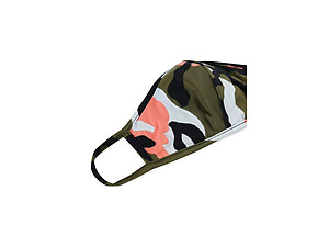 Coral Reusable Camouflage T-Shirt Cloth Face Mask with Seam