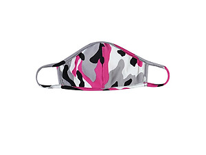 Fuchsia Reusable Camouflage T-Shirt Cloth Face Mask with Seam
