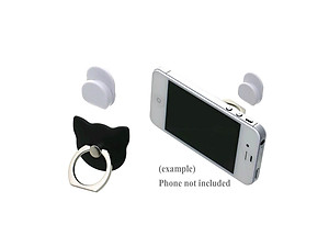 Jet Black Cat Head Premium Universal Smartphone Mount Ring Hook