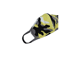 Yellow Reusable Camouflage T-Shirt Cloth Face Mask with Seam