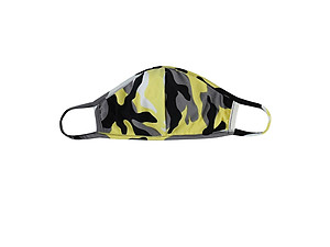 Yellow Reusable Camouflage T-Shirt Cloth Face Mask with Seam