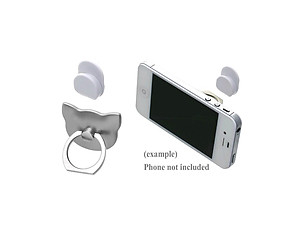 Silver Cat Head Premium Universal Smartphone Mount Ring Hook