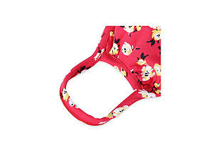 Red Floral Print Reusable T-Shirt Cloth Face Mask