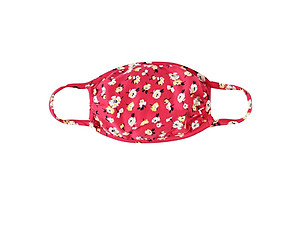 Red Floral Print Reusable T-Shirt Cloth Face Mask