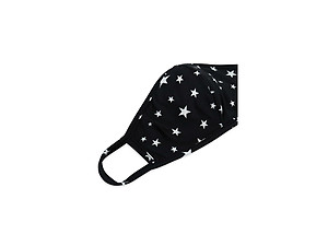 Black Star Print Reusable T-Shirt Cloth Face Mask with Seam