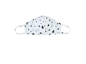 White Star Print Reusable T-Shirt Cloth Face Mask with Seam