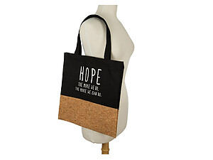 Black Hope ~ The More We Do Cork & Canvas Large Tote Bag