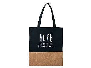 Black Hope ~ The More We Do Cork & Canvas Large Tote Bag