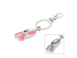 Breast Cancer Awareness Magnifier Message Keychain