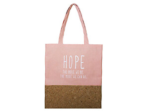 Pink Hope ~ The More We Do Cork & Canvas Large Tote Bag