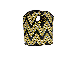 Black and Gold Chevron Print Polypropylene Bucket Tote