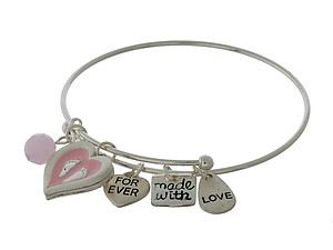 Forever Made With Love Maternity Charm Bangle Bracelet with Matching Bead