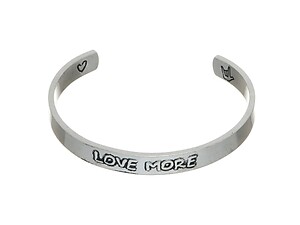 Silvertone Love More Cuff Bracelet
