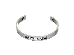 Silvertone Love More Cuff Bracelet