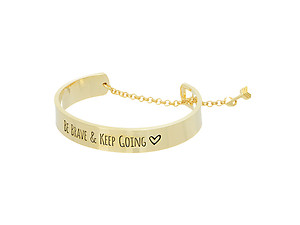 Be Brave & Keep Going Goldtone Message Toggle Bracelet