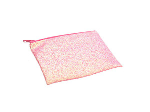 Colorful & Fun Glitter Jewel & Acrylic Accented Top Zipper Fashion Clutch ~ Style 6181