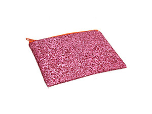 Colorful & Fun Glitter Jewel & Acrylic Accented Top Zipper Fashion Clutch ~ Style 6184