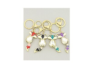 Crystal Enamel Sly Fox Bag Charm Keychain