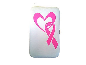 Ribbon & Heart Breast Cancer Smartphone Case Wristlet