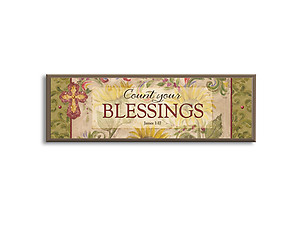 Count Your Blessings Inspirational Wood Mini Plaque