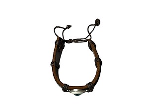 Dark Brown Leather Band Evil Eye Good Luck and Protection Bracelet