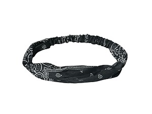 Black Paisley Wide Cotton Stretch Headband Hair Accessory