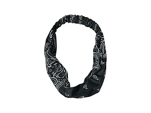 Black Paisley Wide Cotton Stretch Headband Hair Accessory