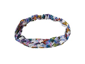 Tie Dye Butterflies Wide Cotton Stretch Headband Hair Accessory