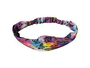 Tie Dye Butterflies Wide Cotton Stretch Headband Hair Accessory