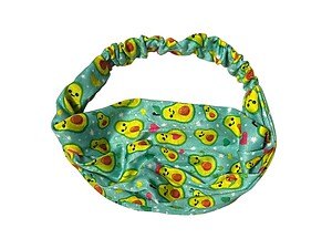 Green Avocadorable Wide Cotton Stretch Headband Hair Accessory
