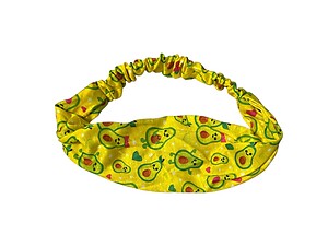 Yellow Avocadorable Wide Cotton Stretch Headband Hair Accessory