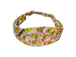 Pink Avocadorable Wide Cotton Stretch Headband Hair Accessory