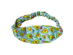 Blue Avocadorable Wide Cotton Stretch Headband Hair Accessory