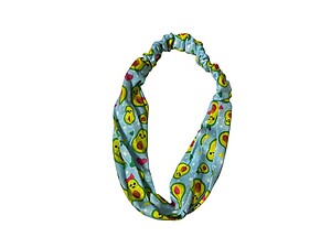 Blue Avocadorable Wide Cotton Stretch Headband Hair Accessory