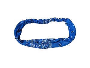 Blue Paisley Wide Cotton Stretch Headband Hair Accessory
