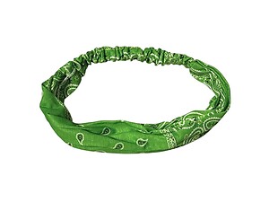 Green Paisley Wide Cotton Stretch Headband Hair Accessory