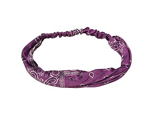Purple Paisley Wide Cotton Stretch Headband Hair Accessory
