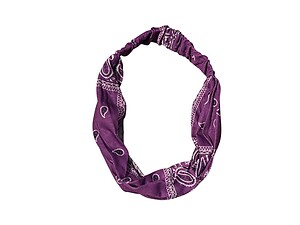 Purple Paisley Wide Cotton Stretch Headband Hair Accessory