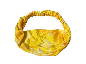 Yellow Wide Cotton Gradient Tie Dye Stretch Headband Hair Accessory