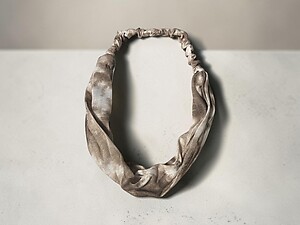 Brown Wide Cotton Gradient Tie Dye Stretch Headband Hair Accessory