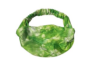Green Wide Cotton Gradient Tie Dye Stretch Headband Hair Accessory