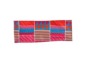 Blue Aztec Twisted Knot Cotton Wide Stretch Headband