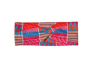 Blue Aztec Twisted Knot Cotton Wide Stretch Headband