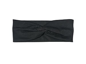 Black Twisted Knot Cotton Wide Stretch Headband